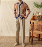 The Como Striped Jacquard Knit Polo
