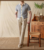 The Como Striped Jacquard Knit Polo