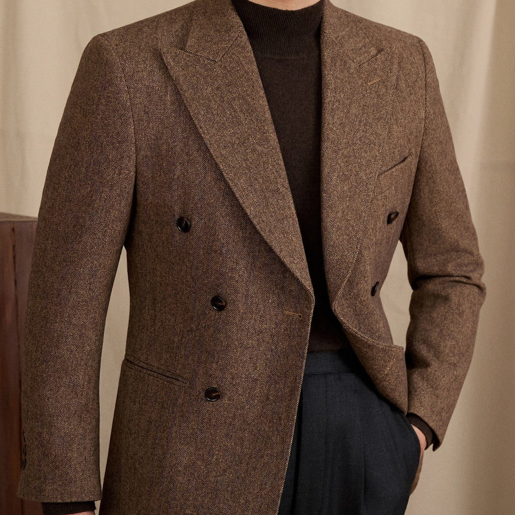 The Windsor Herringbone Double-Breasted Suit