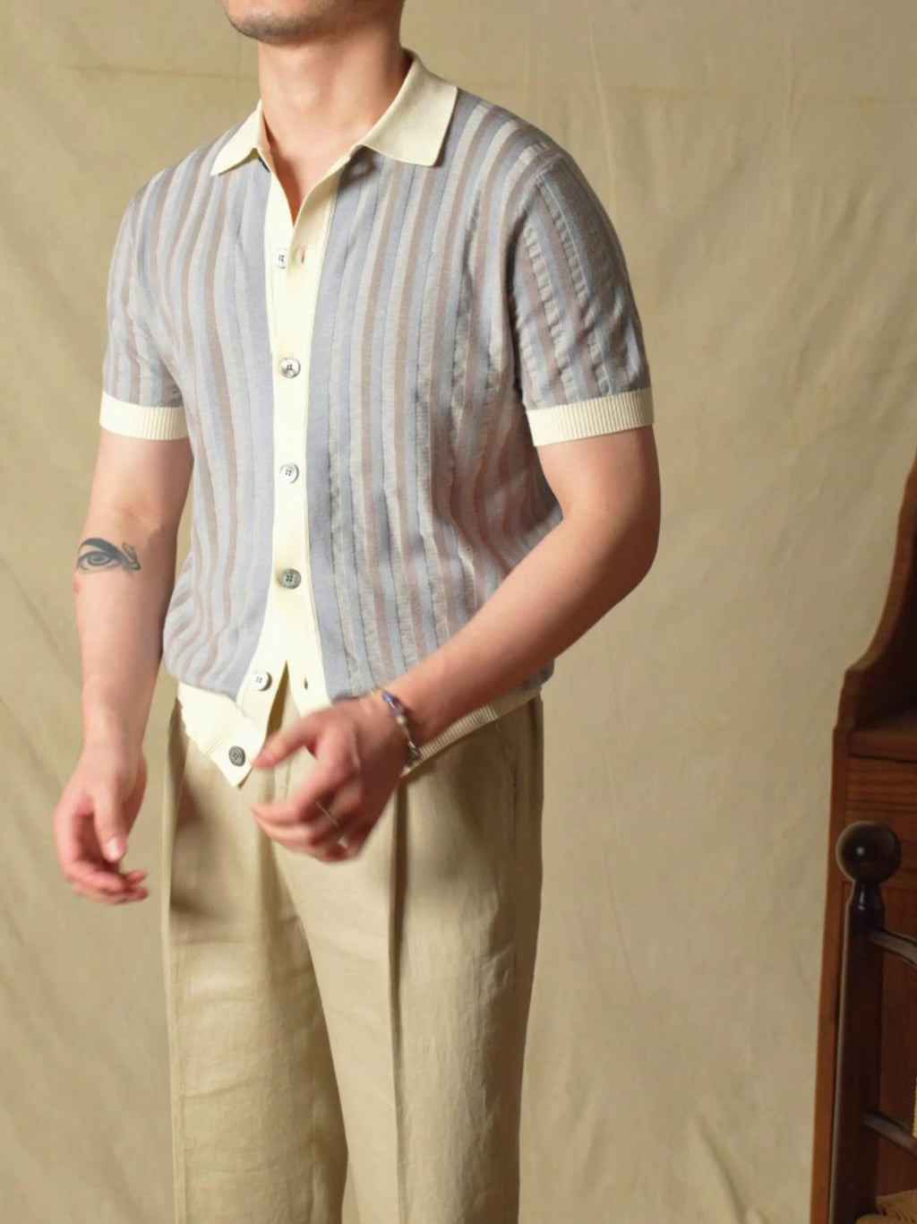 The Como Striped Jacquard Knit Polo