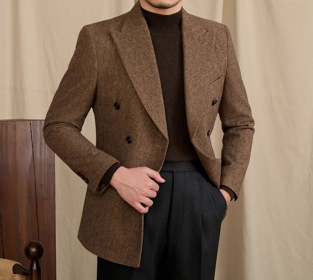 The Windsor Herringbone Double-Breasted Suit