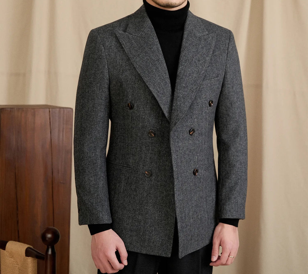 The Windsor Herringbone Double-Breasted Suit