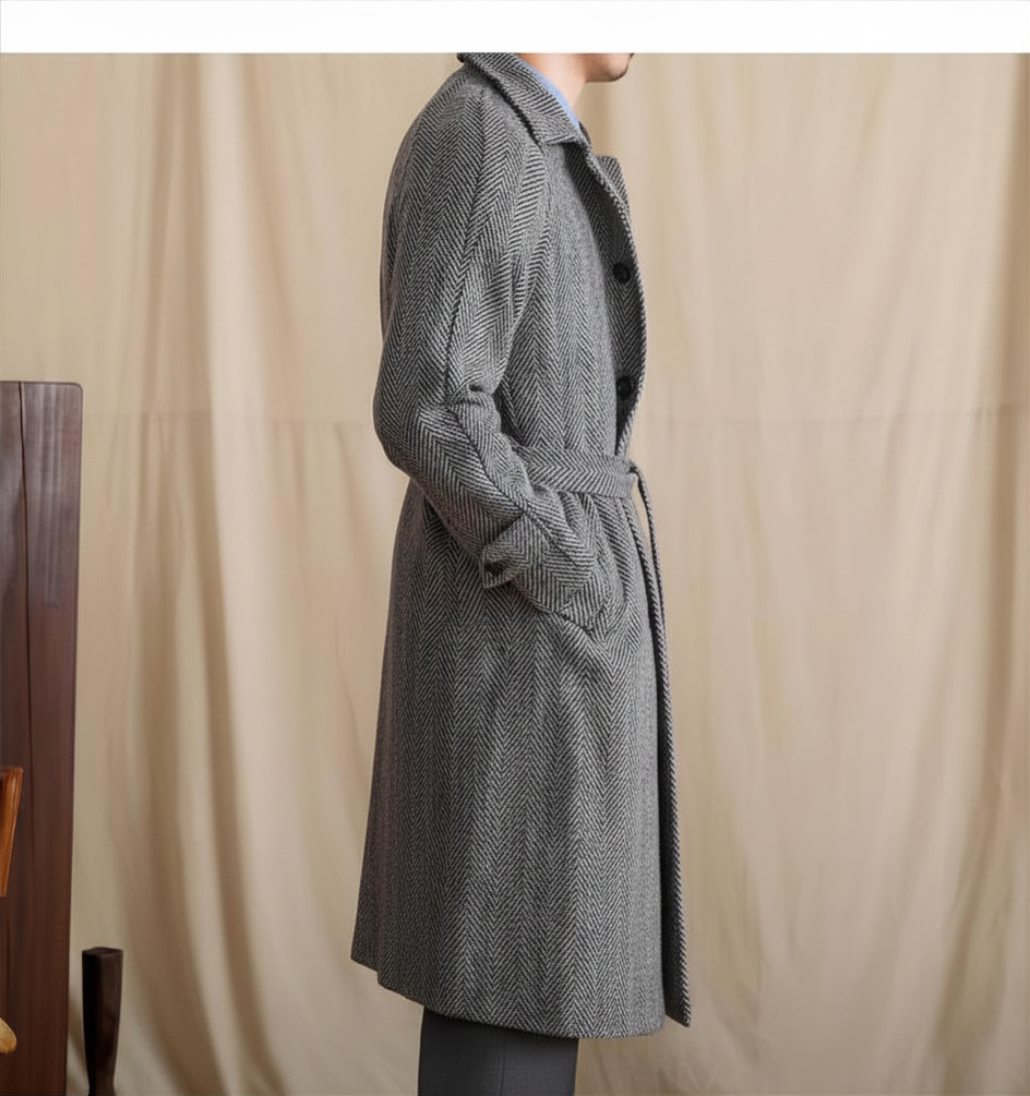 The Edinburgh Herringbone Overcoat