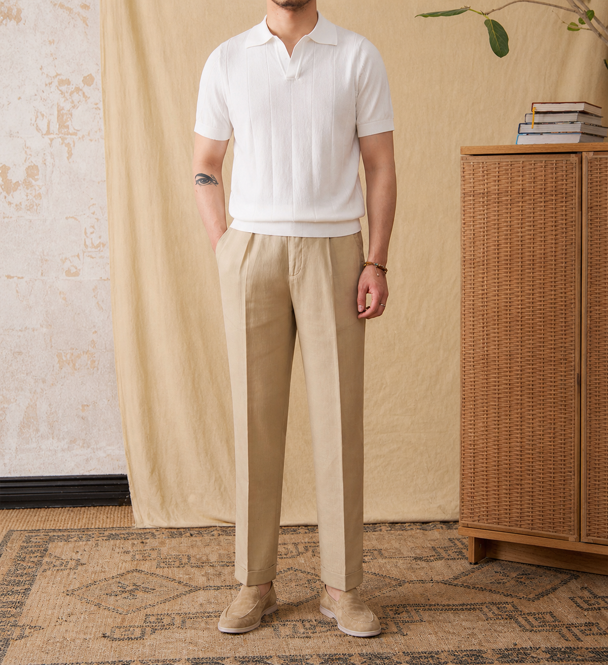 The Amalfi Seagull-Collar Knit Polo