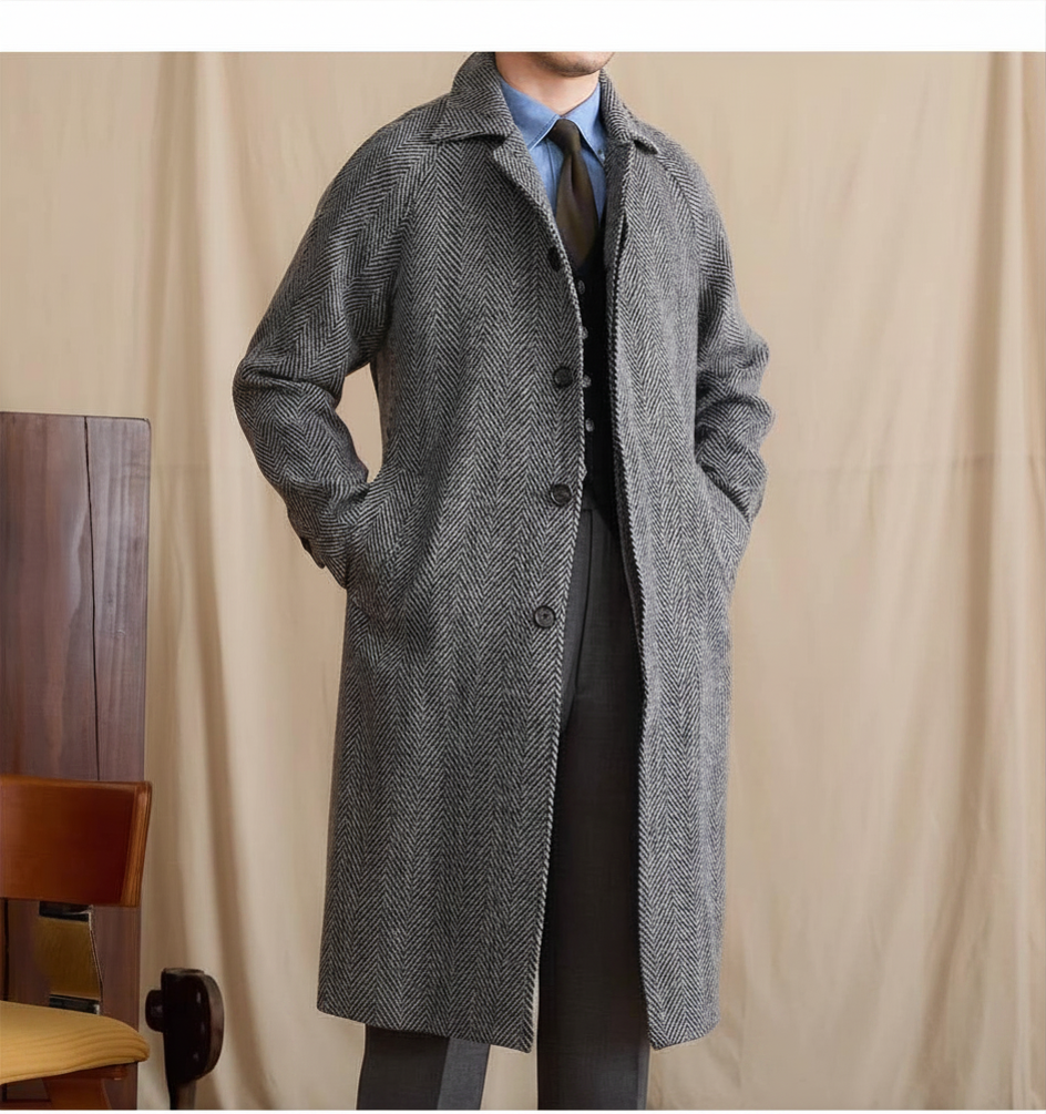 The Edinburgh Herringbone Overcoat