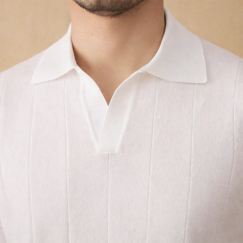 The Amalfi Seagull-Collar Knit Polo