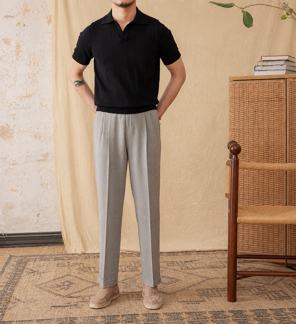 The Amalfi Seagull-Collar Knit Polo